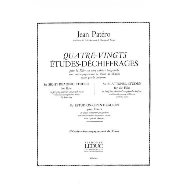 Jean Pat&eacute;ro: 80 Etudes de Dechiffrages Vol.1 (Flute & Piano)
