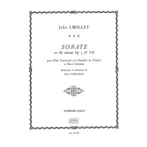 John Loeillet: Sonate Op.3, No.7 in E minor (Flute & Continuo)