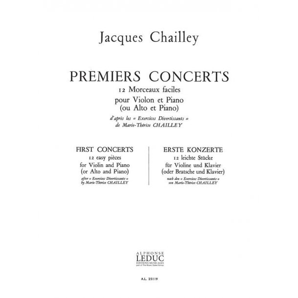 Jacques Chailley: Premiers Concerts, 12 Morceaux faciles (Violin & Piano)