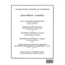 Jean-Marie Londeix: Tablature des Doigt&eacute;s compar&eacute;s des Notes sur-aigu&euml;s (Saxophone solo)