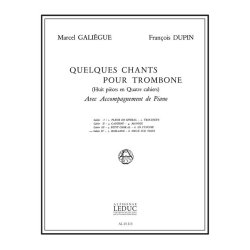 Galiegue Quelques Chants Vol 4 Romance 2 Or 3 Trombones & Piano Book