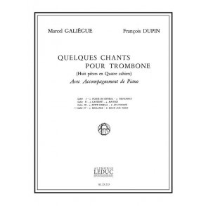 Galiegue Quelques Chants Vol 4 Romance 2 Or 3 Trombones & Piano Book