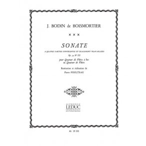 Joseph Bodin de Boismortier: Sonate Op.34, No.3 en 4 Parties... (Flutes 4)