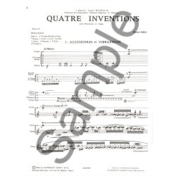 Michel Cals: 4 Inventions (Percussion(s) & Piano)