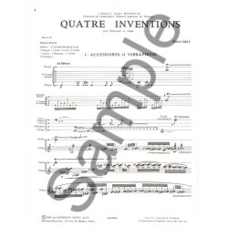 Michel Cals: 4 Inventions (Percussion(s) & Piano)