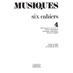 Le Prev Musiques Volume 4 Cles De Sol Fa Ut 4eme Ut 3eme Book