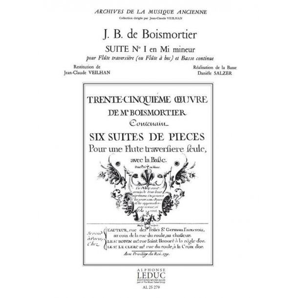 Joseph Bodin de Boismortier: Suite No.1 in E minor (Flute & Continuo)
