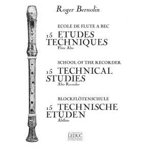 Roger Bernolin: 15 Etudes techniques (alto) (Recorder solo)