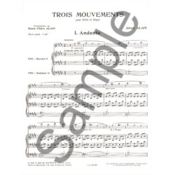 Jehan Ariste Alain: 3 Mouvements (Flute & Organ)