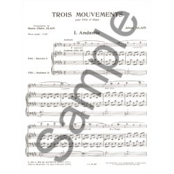 Jehan Ariste Alain: 3 Mouvements (Flute & Organ)