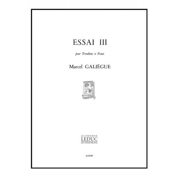 Galiegue Essai 3 Trombone &amp; Piano Book