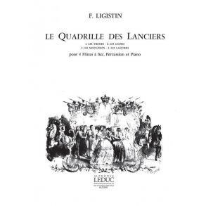 Leduc Quadrille Des Lanciers 4 Recorders Percussion & Piano Book