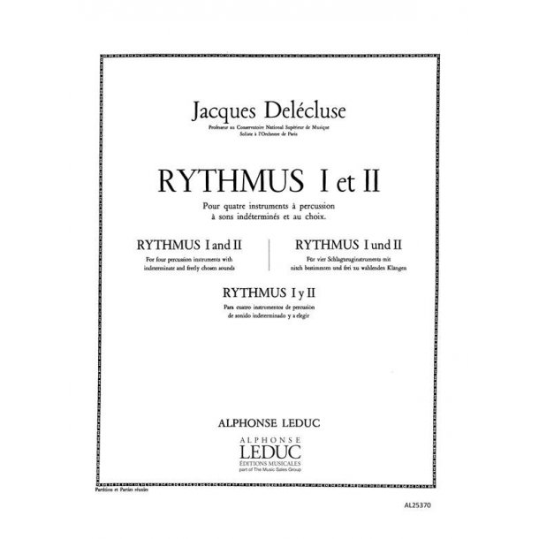 Jacques Del&eacute;cluse: Rythmus 1 & 2 (Percussion Ensemble)