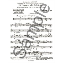 Berthelot 20 Lecons De Solfege B 5 Cles Sol Fa Ut 1ere 3eme 4eme S/Acc