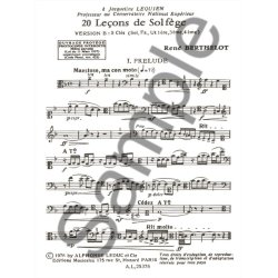 Berthelot 20 Lecons De Solfege B 5 Cles Sol Fa Ut 1ere 3eme 4eme S/Acc