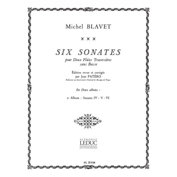 Michel Blavet: 6 Sonates Vol.2: No.4 - No.6 (Flutes 2)