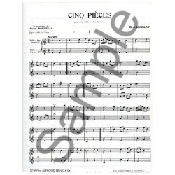 Wolfgang Amadeus Mozart: 5 Pi&egrave;ces (Recorders 2)