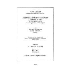 Challan Melodies Instrumentales A Harmoniser 14 Debussy Str 4tet Book