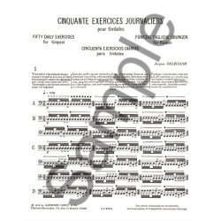 Jacques Del&eacute;cluse: 50 Exercices journaliers (Percussion solo)