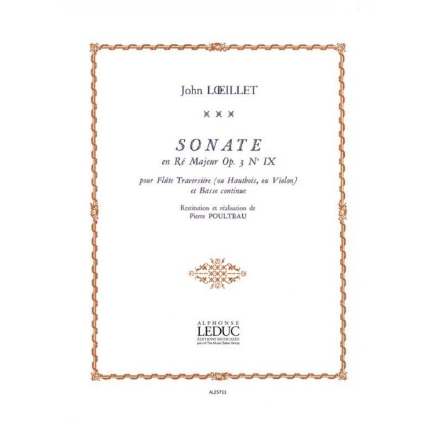 John Loeillet: Sonate Op. 3 No. 9 In D
