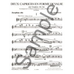 Paul Bonneau: 2 Caprices en Forme de Valse (Saxophone-Alto & Piano)