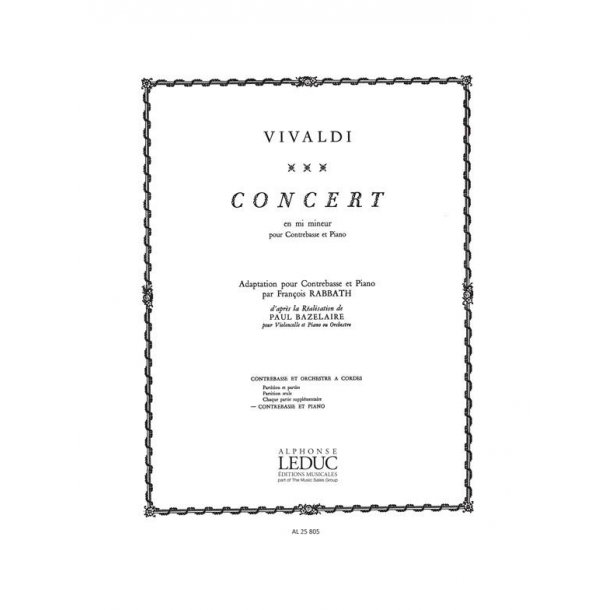Antonio Lucio Vivaldi: Concerto in E minor (Double Bass & Piano)