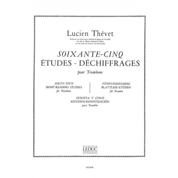Lucien Th&eacute;vet: 65 Etudes d&eacute;chiffrages (Trombone solo)