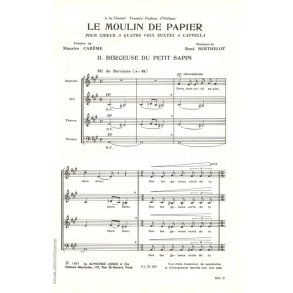 René Berthelot: Le Moulin de Papier No.2: Berceuse du petit Sapin (Choral-Mixed a cappella)