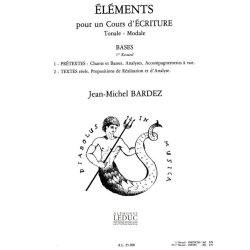 Bardez Elements Pour Un Cours D'ecriture Tonale Modale Bases 1 Bk