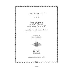 Loeillet De Gant Sonata G Minor Op 4 No 6 Treble Recorder & Bcont Bk