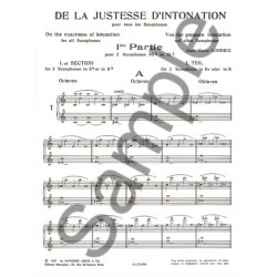 Jean-Marie Londeix: De la Justesse d'Intonation (Saxophone solo)