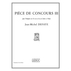 Jean Michel Defaye: Pi&egrave;ce de Concours 3 (for C Trumpet) (Trumpet & Piano)