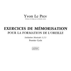 Le Prev Exercices De Memorisation Pour Formation De L'oreille Book