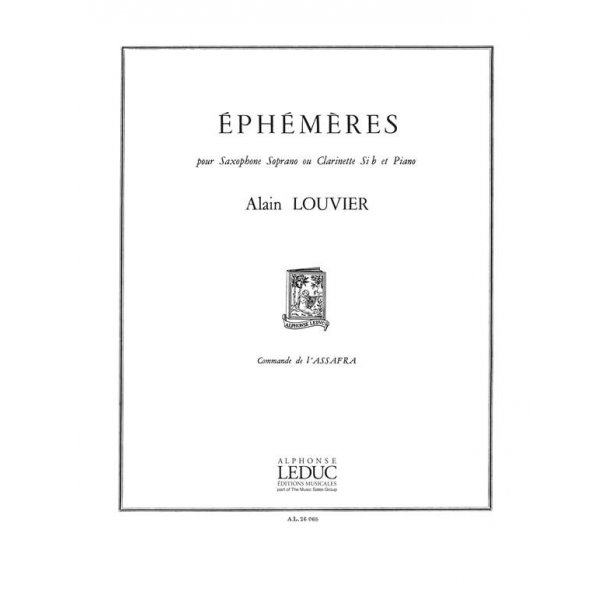 Alain Louvier: Eph&eacute;m&egrave;res (Clarinet & Piano)