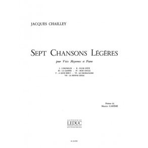 Jacques Chailley: 7 Chansons légères (med) (Voice & Piano)