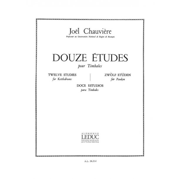 Jo&euml;l Chauvi&egrave;re: 12 Etudes (Percussion solo)