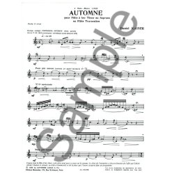 Hermann Josef Kaiser: Automne for Flute or Recorder Solo