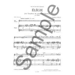 Jindrich Feld: El&eacute;gie (Saxophone-Soprano & Piano)