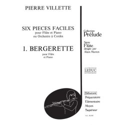 Pierre Villette: 6 Pi&egrave;ces faciles No.1, Op.47: Bergerette (Flute & Piano)