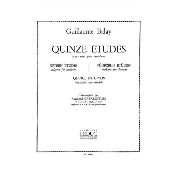 Guillaume Balay: 15 Etudes (Trombone solo)