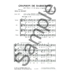 Ren&eacute; Berthelot: Chanson de Barberine (Choral-Mixed a cappella)