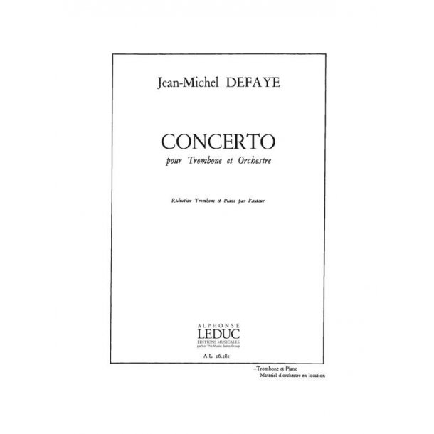 Jean Michel Defaye: Concerto (Trombone & Piano)