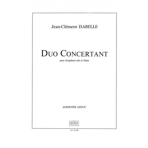 Jean-Cl&eacute;ment Isabelle: Duo concertant (Saxophone-Alto & Piano)