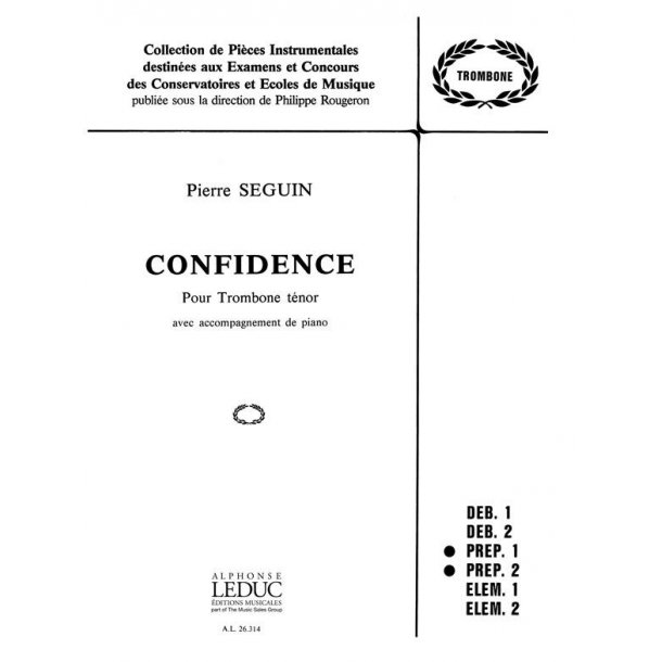 Pierre S&eacute;guin: Confidence (Trombone & Piano)