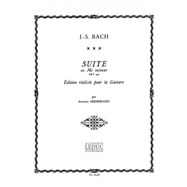 Bach Js Membrado Suite In E Minor Bwv 996 Guitar Book