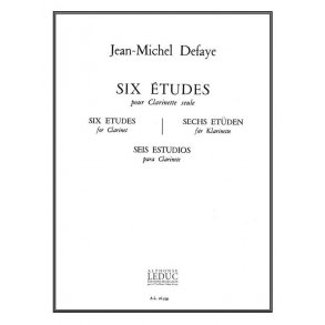 Jean Michel Defaye: 6 Etudes (Clarinet solo)