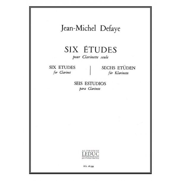 Jean Michel Defaye: 6 Etudes (Clarinet solo)