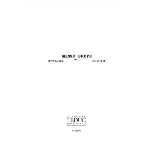 Gounod Charles Messe Breve No 5 In C Major Tenor Solo Choral