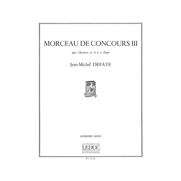 Jean Michel Defaye: Morceau de Concours 3 (Clarinet & Piano)