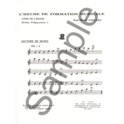 Couleau: Heure de formation musicale pr&eacute;paratoire 1/livre de l'&eacute;l&egrave;ve